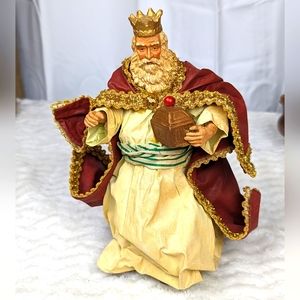 Vintage 1985 Clothtique Papier Mâché Old Man Nativity Wise Man Original Box